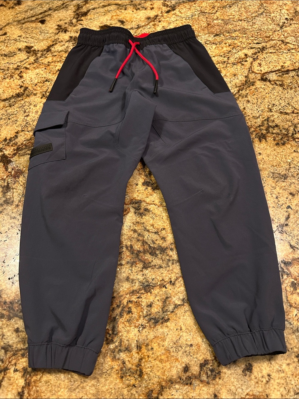 Under Armour Gray Jogger with Black Panels and Red Drawcord